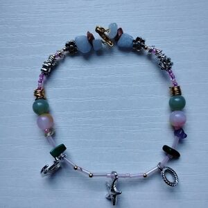Chic Multicolor Beaded Bracelet with Silver Accents